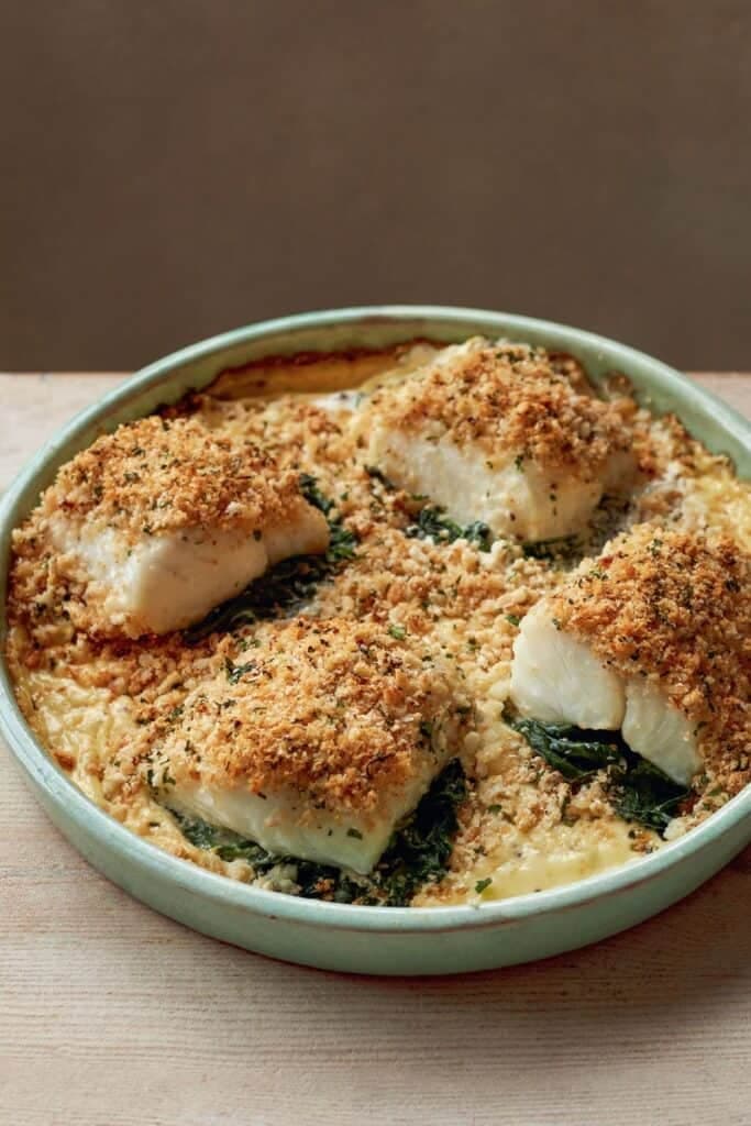 Mary Berry Cod and Spinach with Gremolata