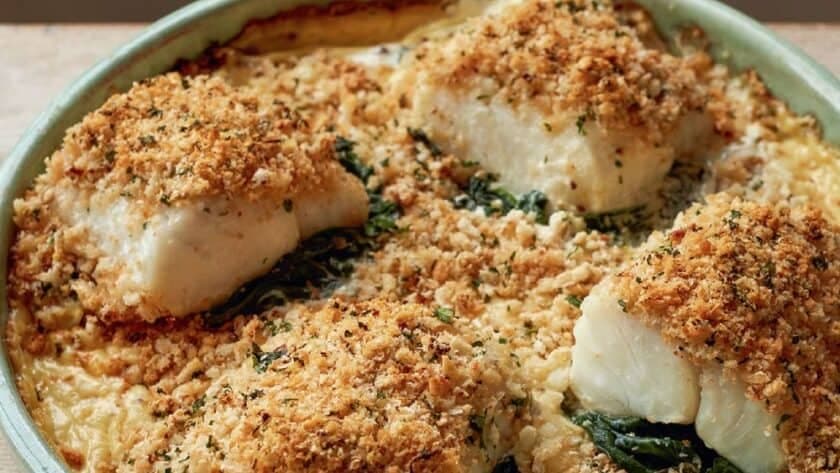 Mary Berry Cod and Spinach with Gremolata