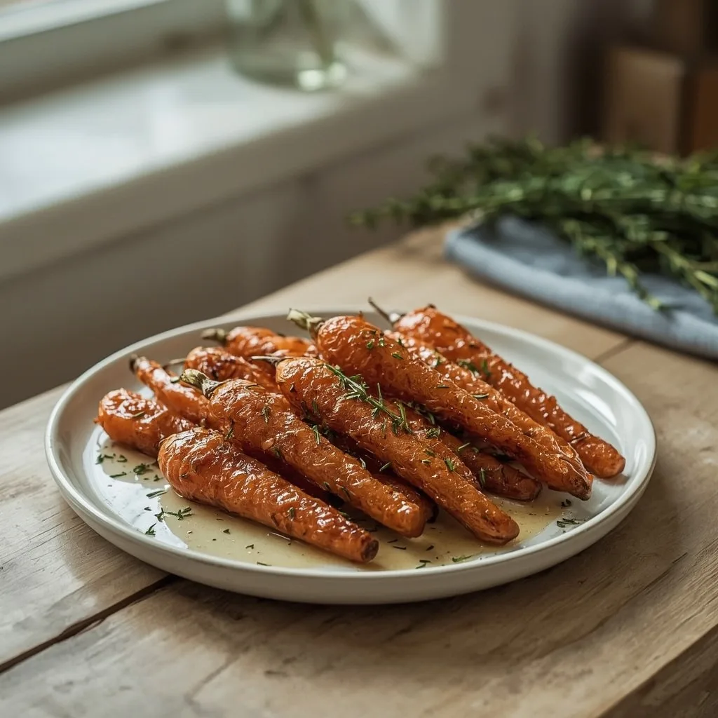 Air fryer honey carrots and parsnips