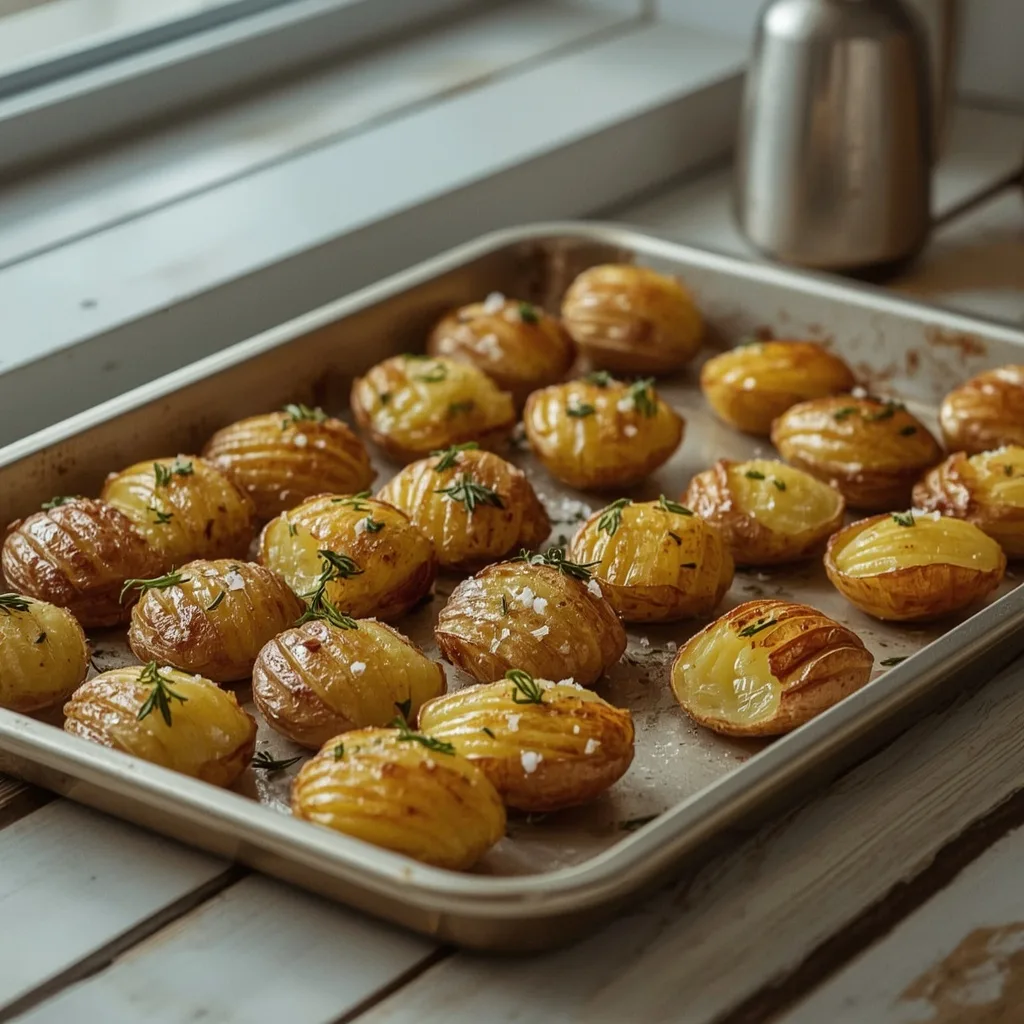 Crispy smashed potatoes with rosemary and sea salt