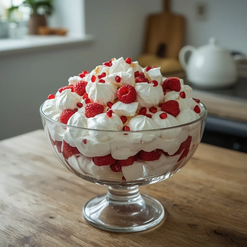 Festive Eton mess with berries and pomegranate