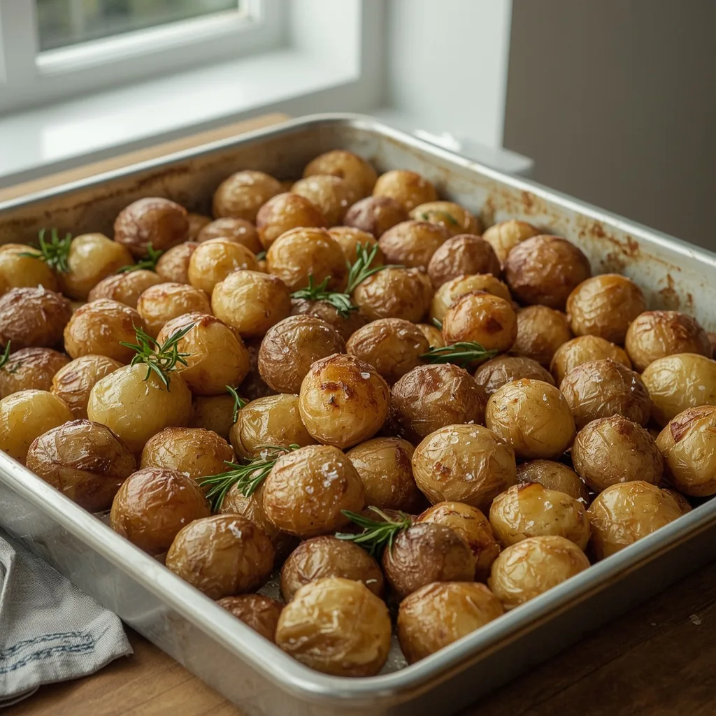 Freeze-ahead roast potatoes roasted until golden and crunchy
