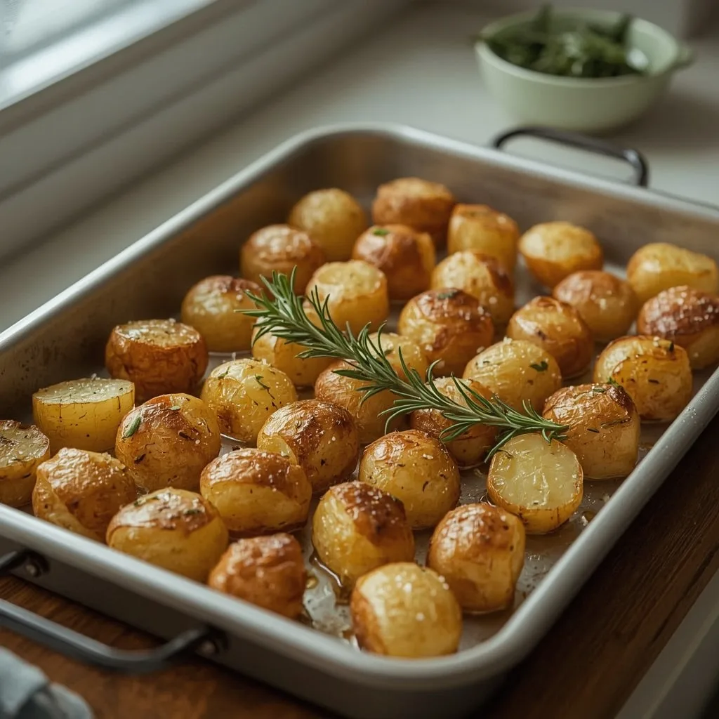 Freezer roast potatoes roasted crisp with rosemary
