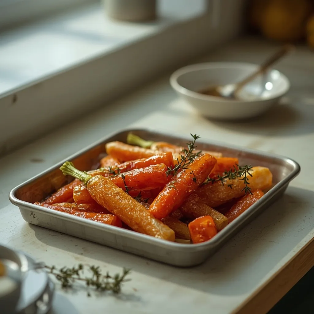 Honey-glazed carrots and parsnips for two