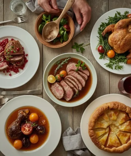 Christmas dinner alternatives to turkey including beef Wellington, lamb, chicken, duck and a pithivier