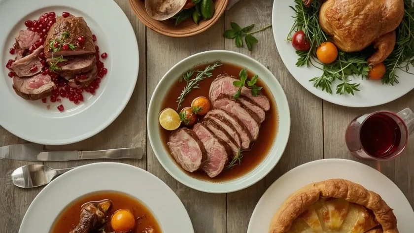 Christmas dinner alternatives to turkey including beef Wellington, lamb, chicken, duck and a pithivier
