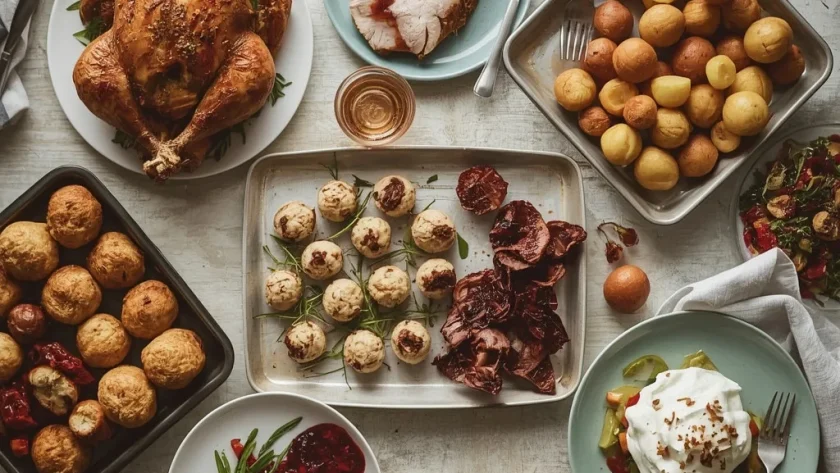 Easy Christmas recipes for beginners including roast chicken, turkey breast, potatoes and Eton mess