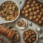 Christmas stuffing recipes including sage and onion, stuffing balls, chestnut and cranberry and a stuffing log
