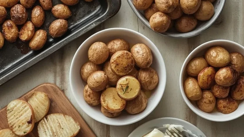 Christmas potato dishes including roast potatoes, dauphinoise, hasselback and fondant potatoes