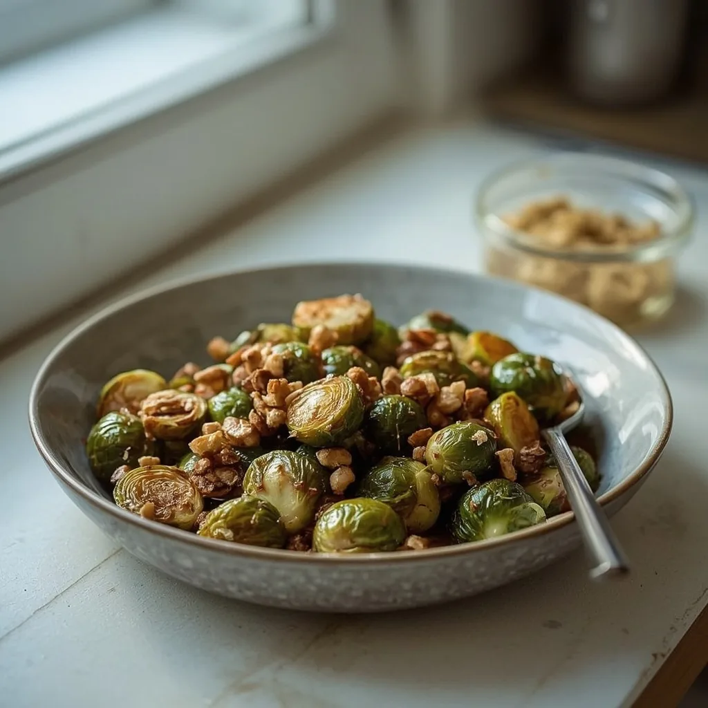 Brussels sprouts with brown butter and toasted hazelnuts