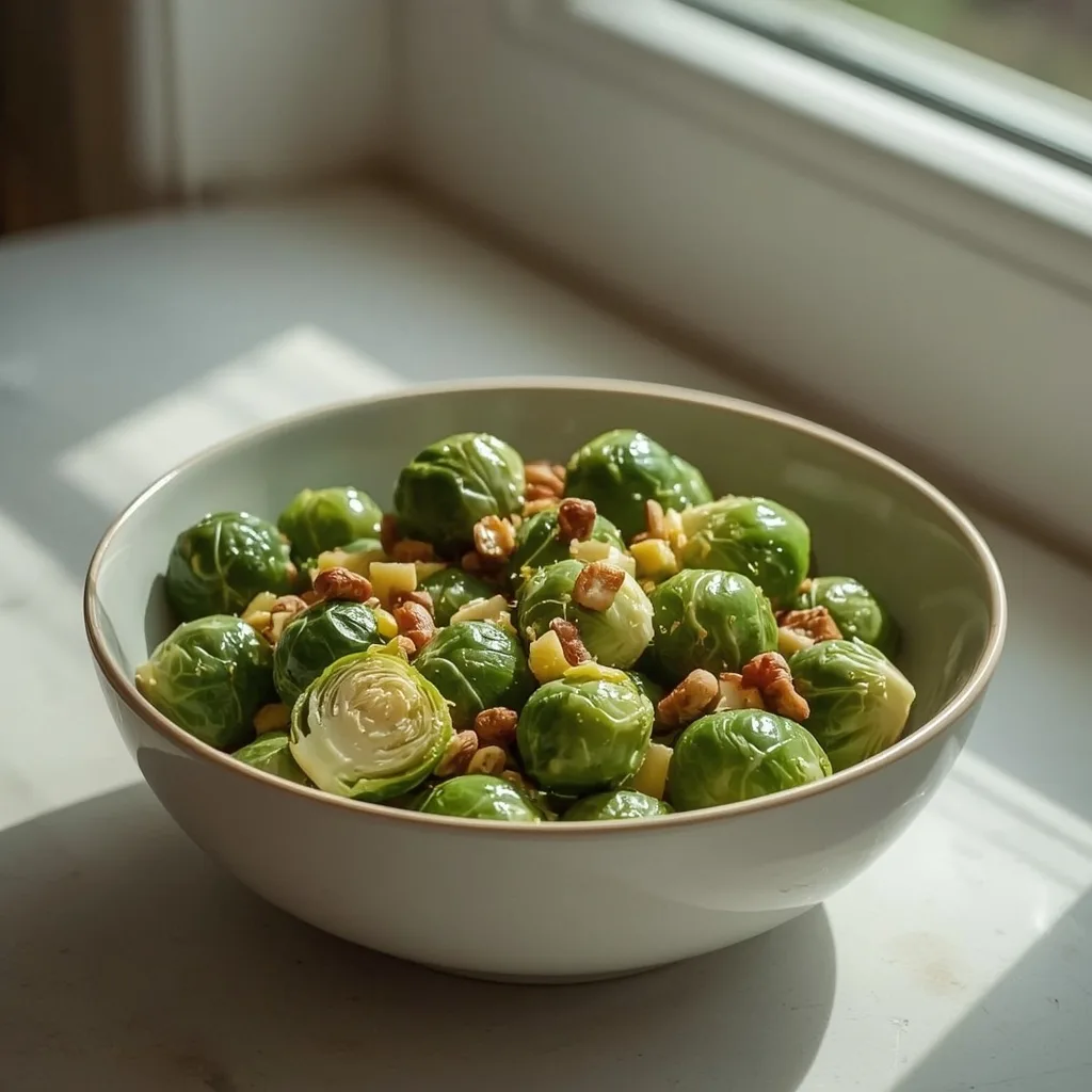 Brussels sprouts with lemon and toasted hazelnuts